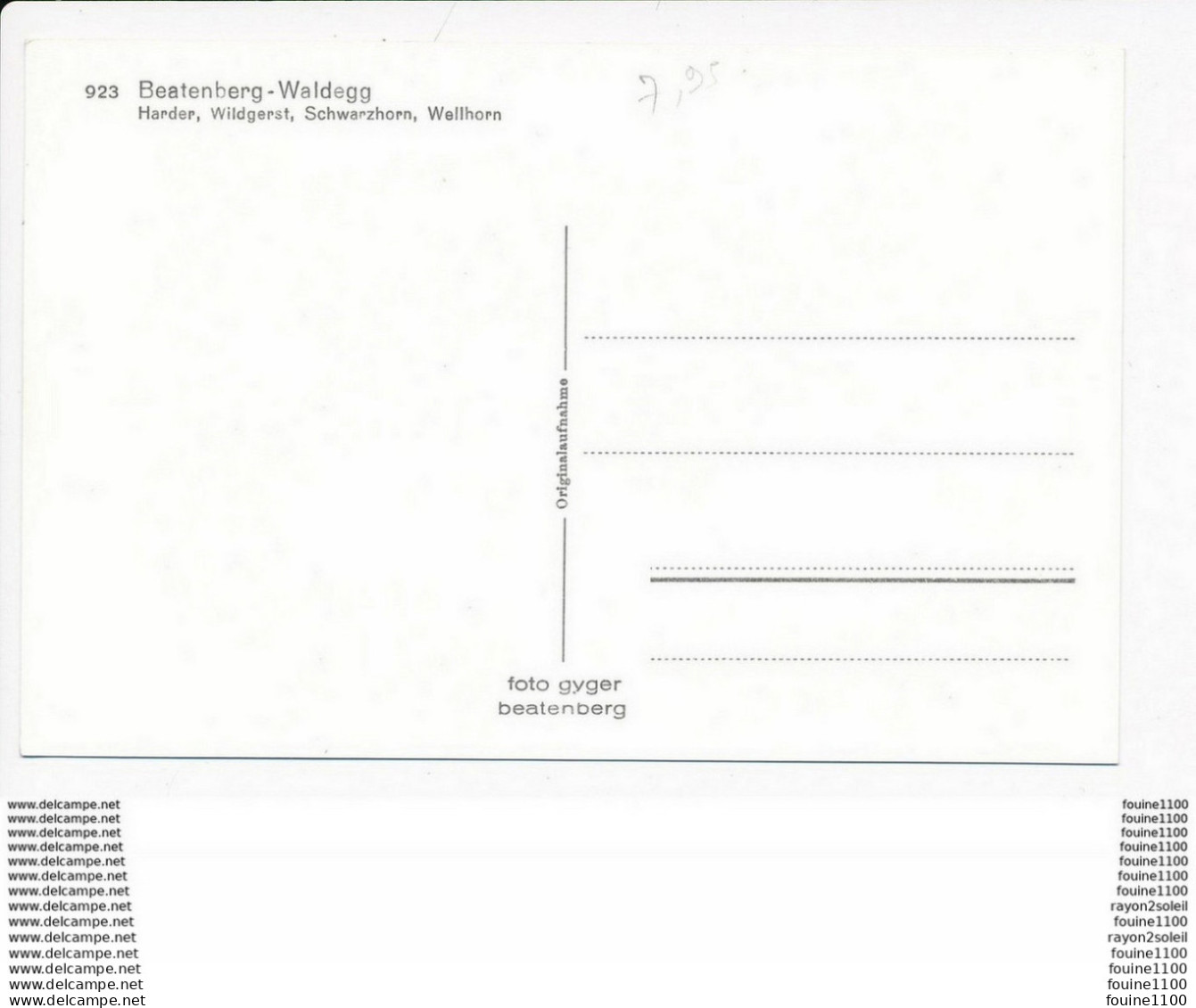 Beatenberg Waldegg Harder Wildgerst Schwarzhorn Wellhorn  ( Format 14 X 9 Cm  )( Recto Verso ) - Wald