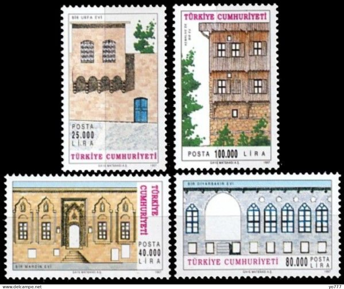 (3120-23) TRADITIONAL TURKISH HOUSES MNH** - Neufs