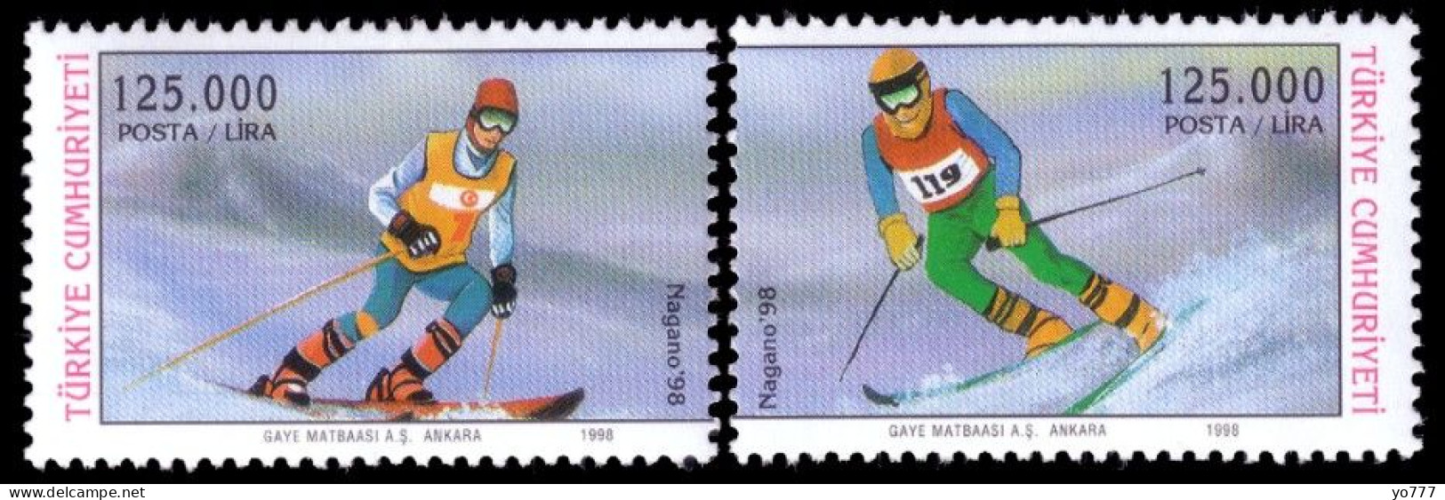 (3136-37) TURKEY NAGANO WINTER OLYMPICS GAMES MNH** - Nuevos