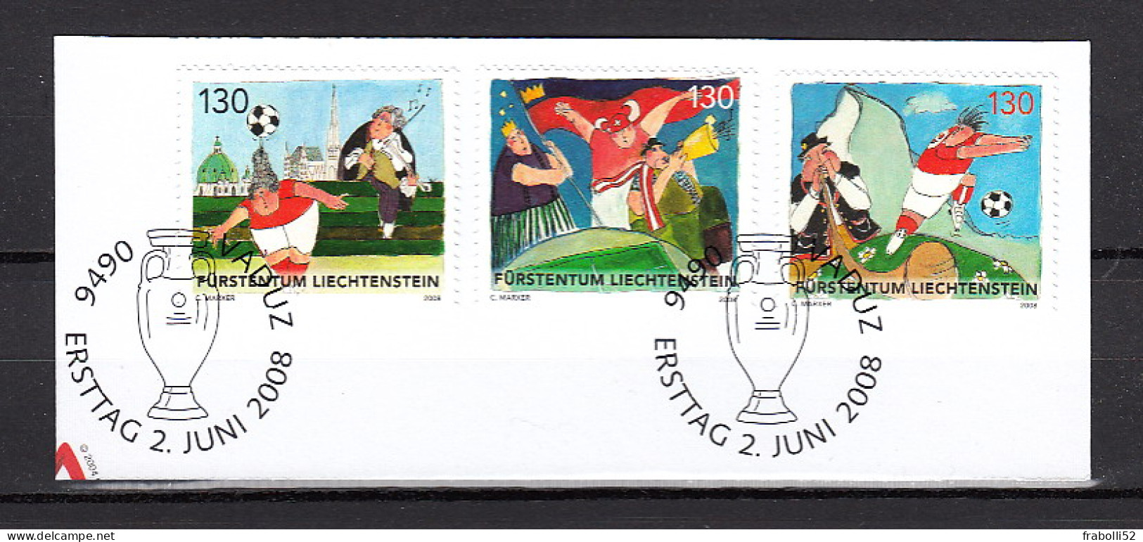 Liechtenstein Usati:  N. 1420-2 Su Frammento Con Annullo Primo Giorno (FDC) - Gebraucht