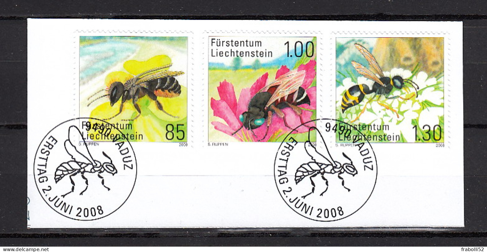 Liechtenstein Usati:  N. 1423-5 Su Frammento Con Annullo Primo Giorno (FDC) - Used Stamps