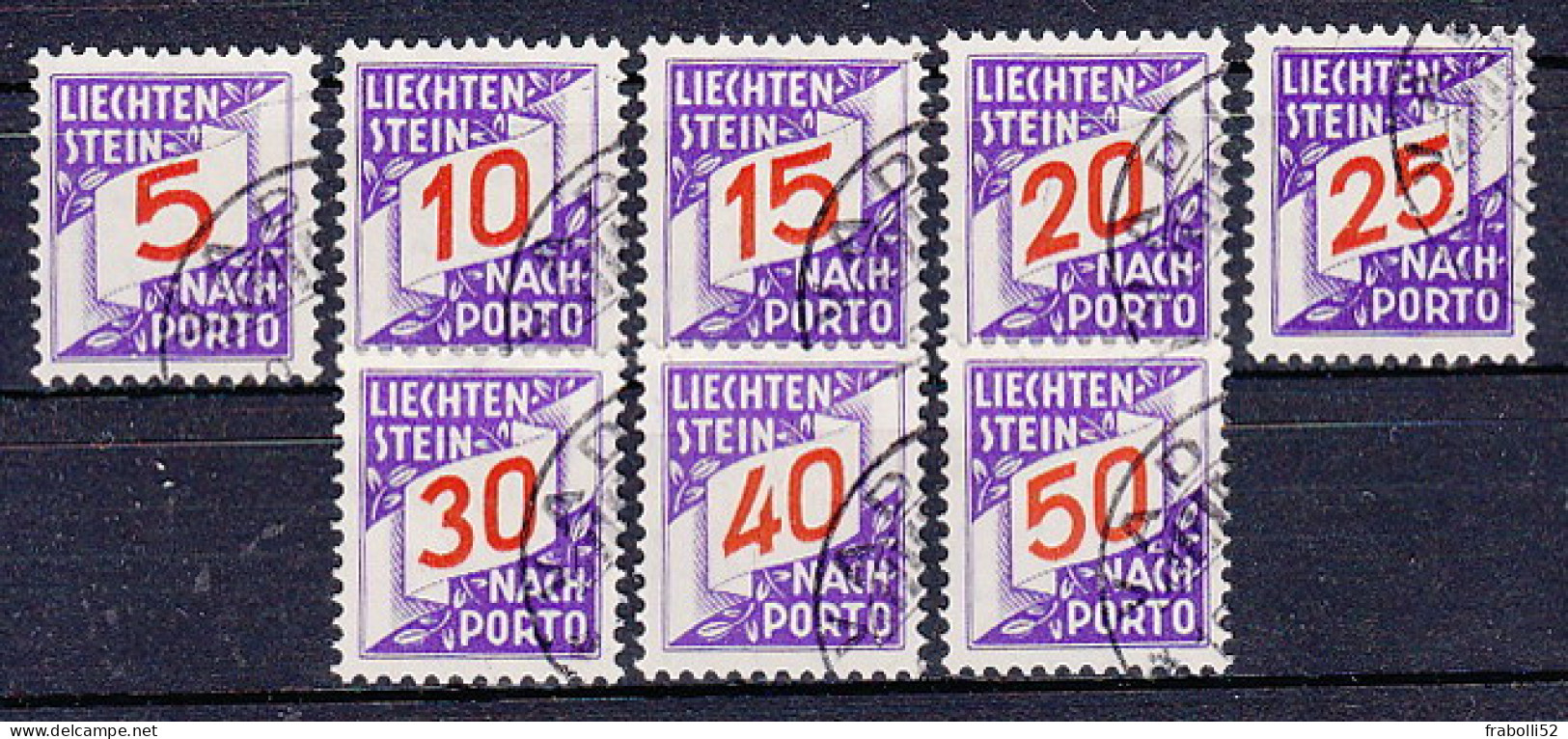 Liechtenstein Usati:  Segnatasse  N. 13-20 - Portomarken