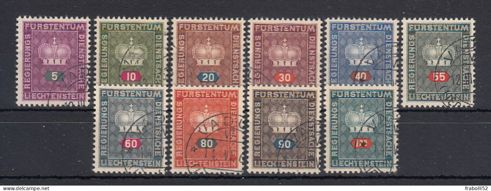 Liechtenstein Usati:  Servizio N. 35-44 - Dienstmarken