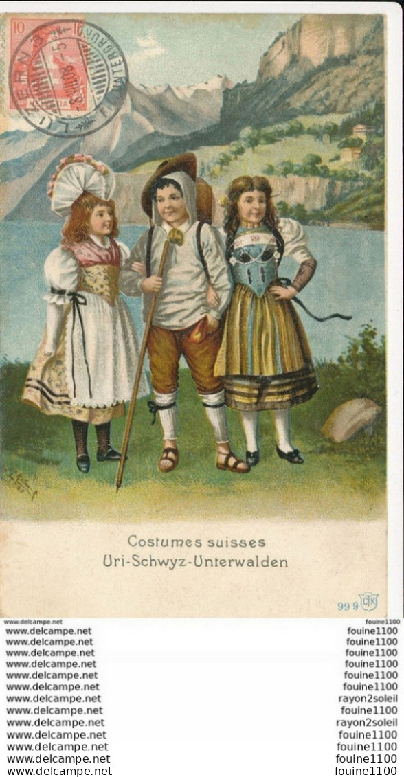 Carte D' Enfants Costumes Suisses Uri Schwyz Unterwalden 999 CTK  ( Recto Verso ) - Wald