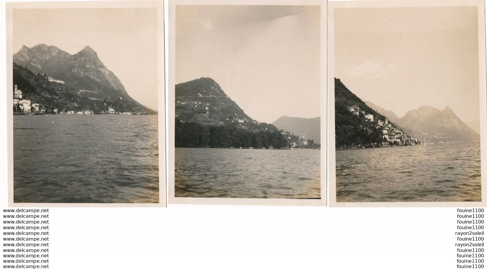 Lot De 6 " PHOTO SOUPLE " ( An 1933 ) LAC DE LUGANO Castagnola Gandria Castagnola Cressogno ( Recto Verso ) - Gandria 