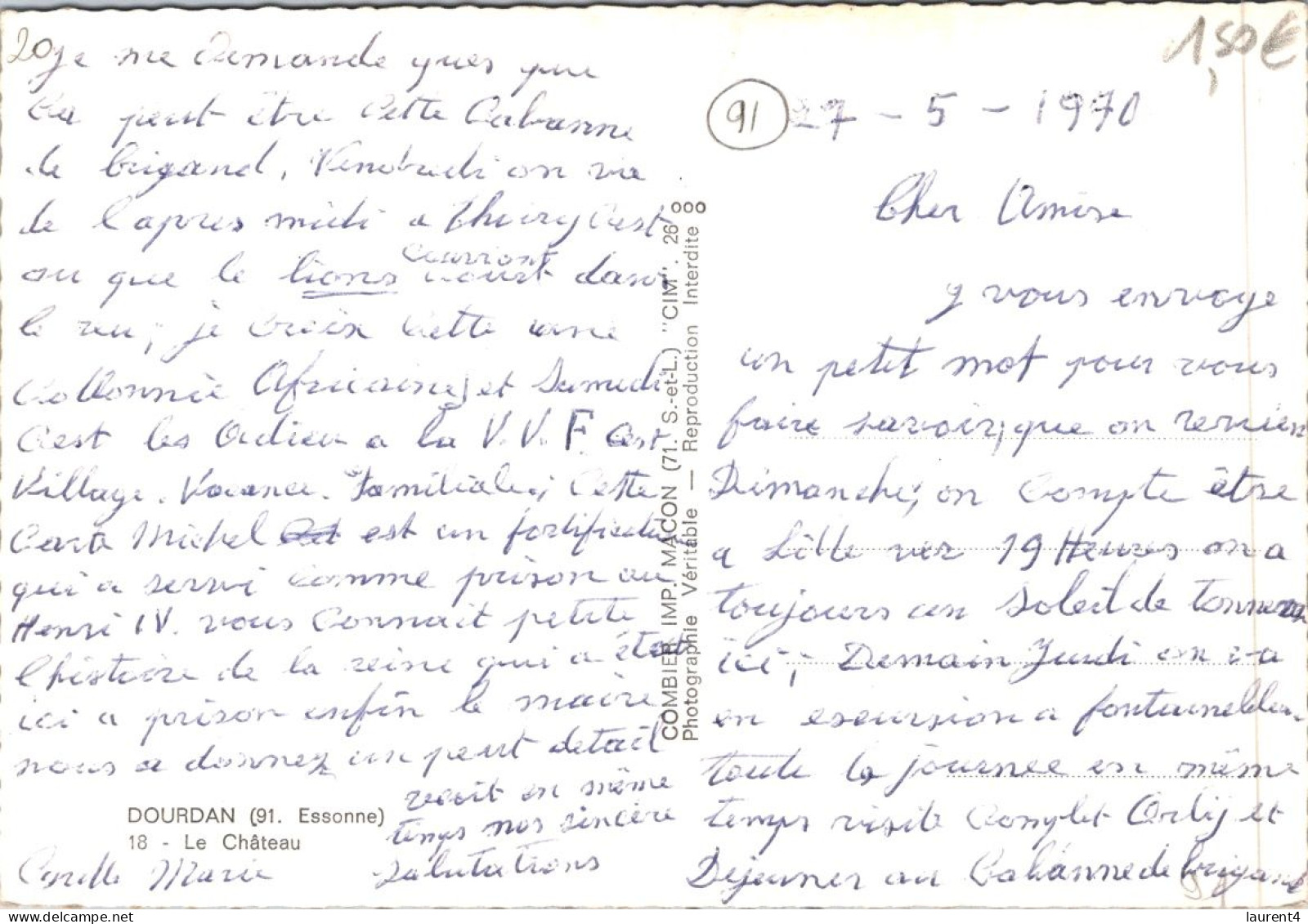 19-12-2023 (2 W 33) France - Le Château De Dourdan - Hotels & Restaurants