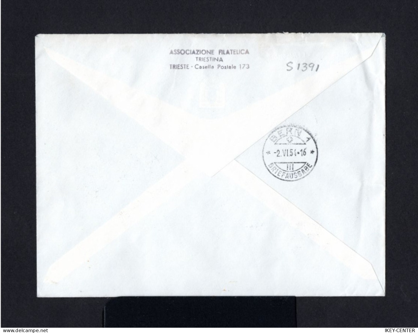 S1391-ITALY-TRIESTE.FIRST DAY REGISTERED COVER TRIESTE To BERNE (switzerland).1954.Enveloppe.BUSTA - Marcofilie