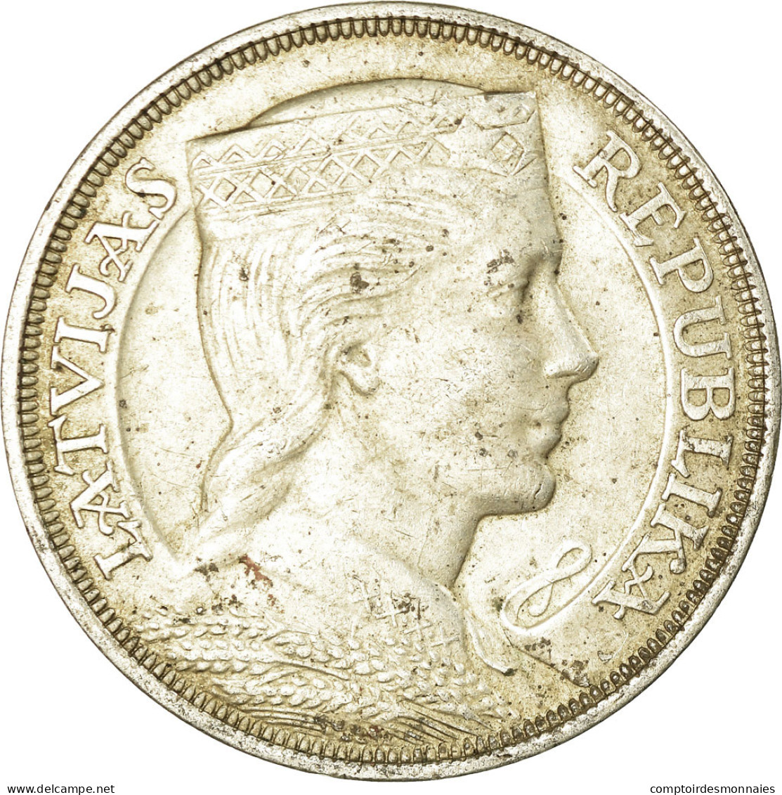 Monnaie, Latvia, 5 Lati, 1931, TTB+, Argent, KM:9 - Lettonie