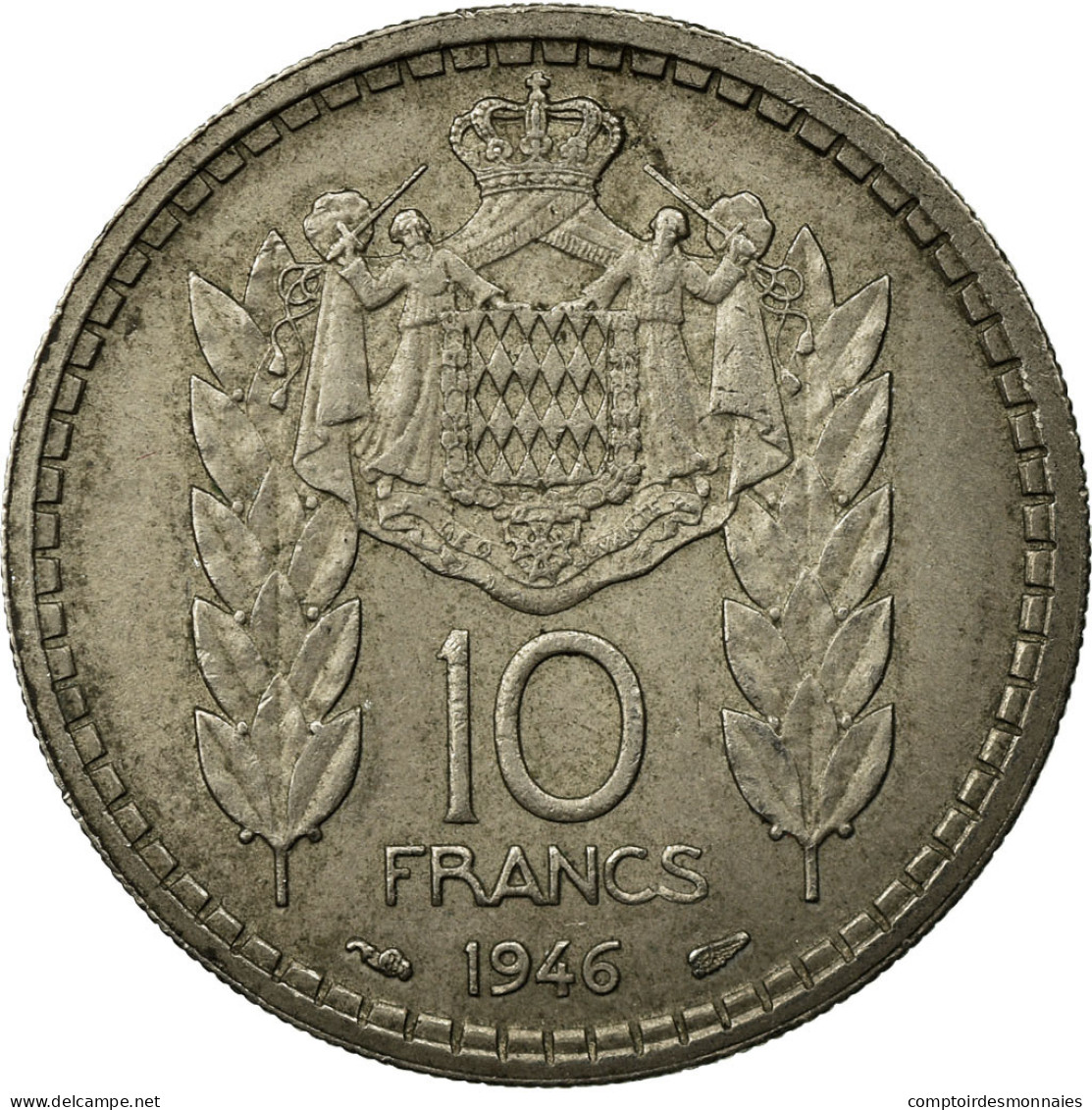 Monnaie, Monaco, Louis II, 10 Francs, 1946, Paris, TTB, Copper-nickel - 1922-1949 Louis II.