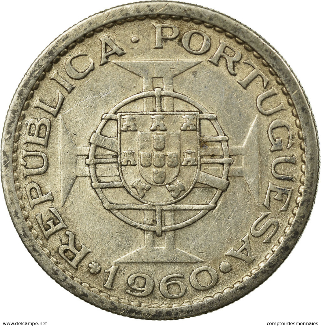 Monnaie, Mozambique, 5 Escudos, 1960, TTB, Argent, KM:84 - Mozambique