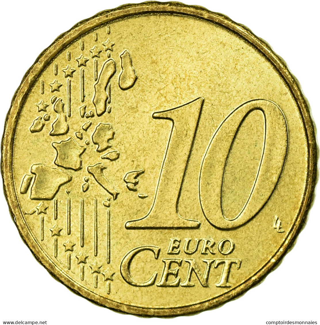 Grèce, 10 Euro Cent, 2002, SUP, Laiton, KM:184 - Grèce