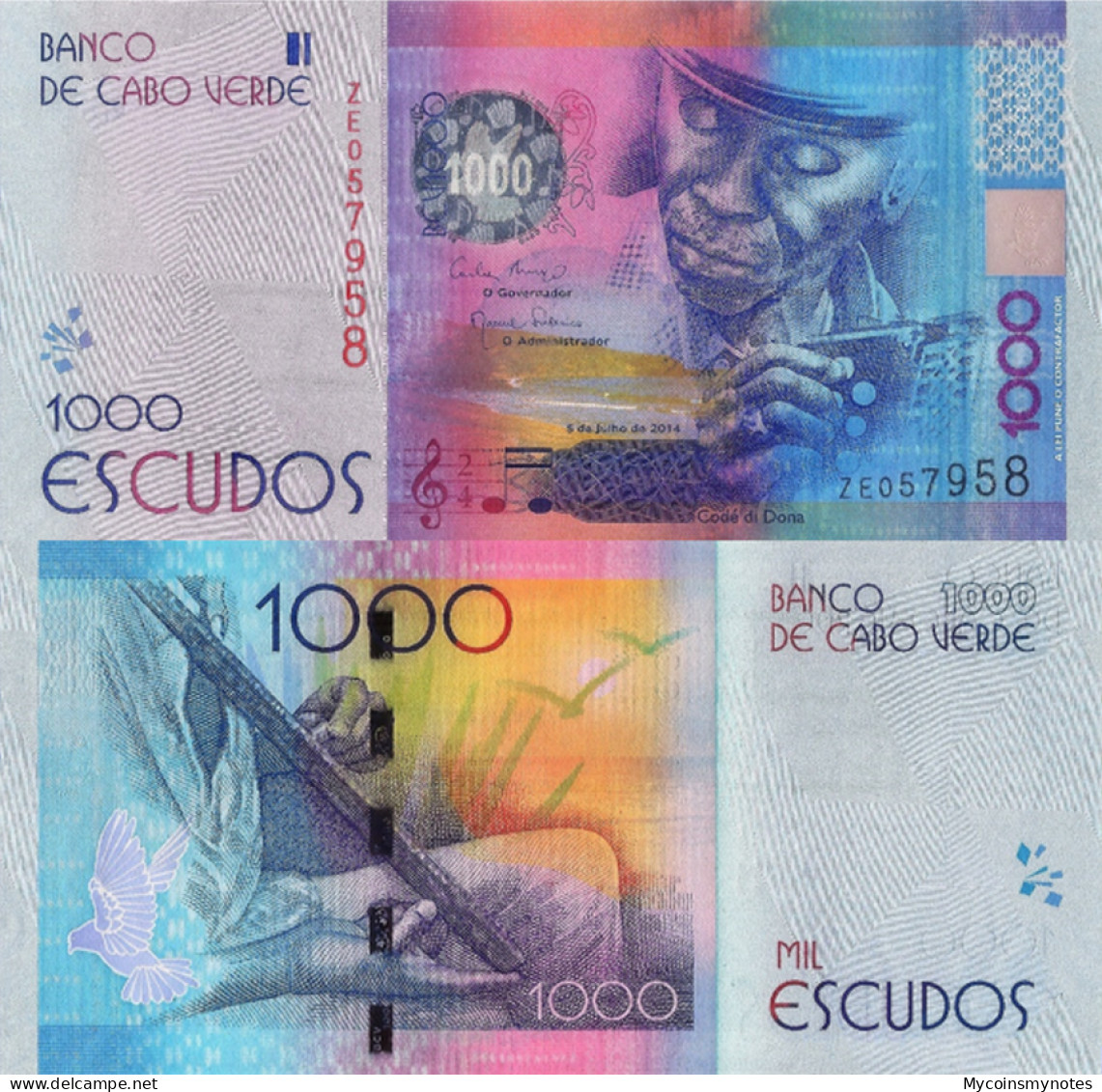 CAPE VERDE 1000 Escudos From 2014, P73, "Z" Replacement Banknote, UNC - Cap Vert