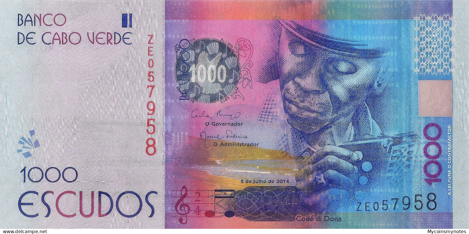 CAPE VERDE 1000 Escudos From 2014, P73, "Z" Replacement Banknote, UNC - Cap Verde