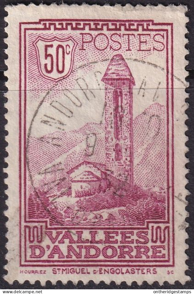 Andorra French 1932 Sc 37 Andorre Yt 35 Used Light Crease - Usados