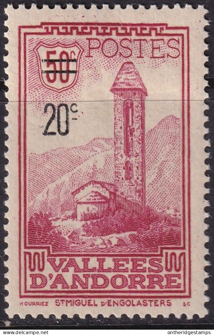 Andorra French 1935 Sc 64 Andorre Yt 46 MH* - Neufs