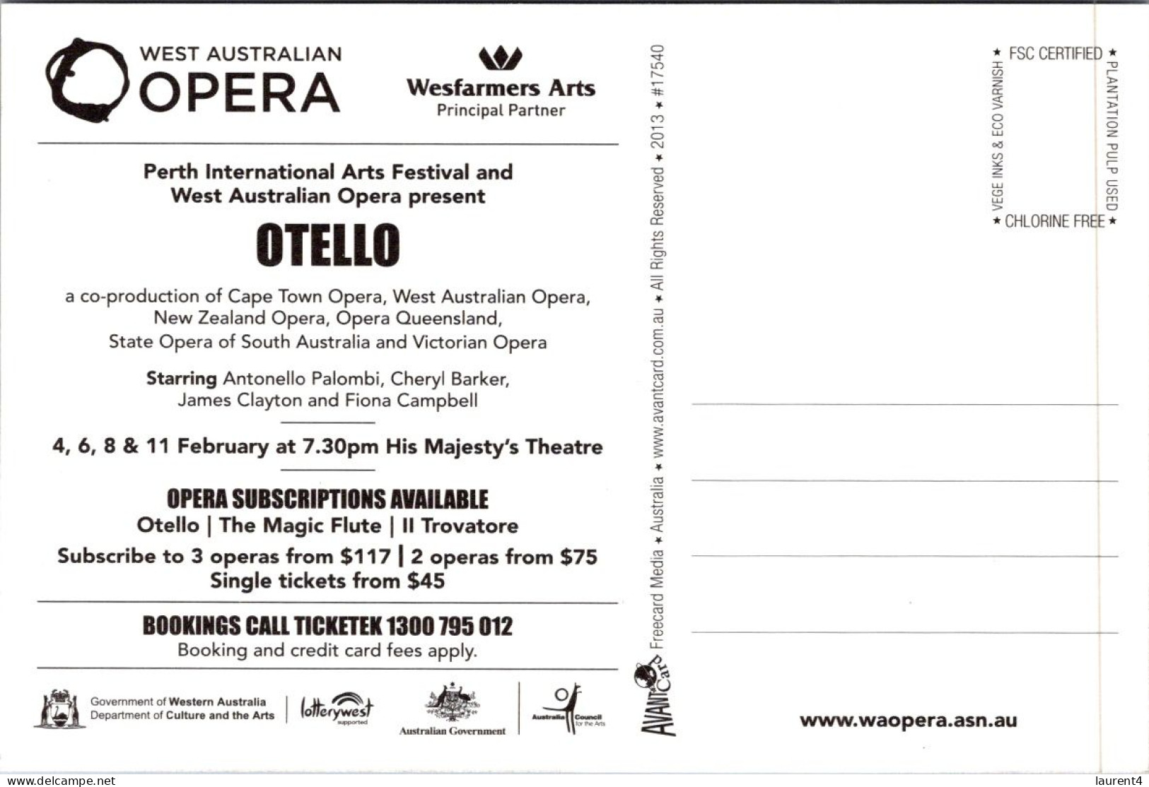 19-12-2023 (2 W 35) Australia - AVANTI -  Opera - OTELLO - Opéra