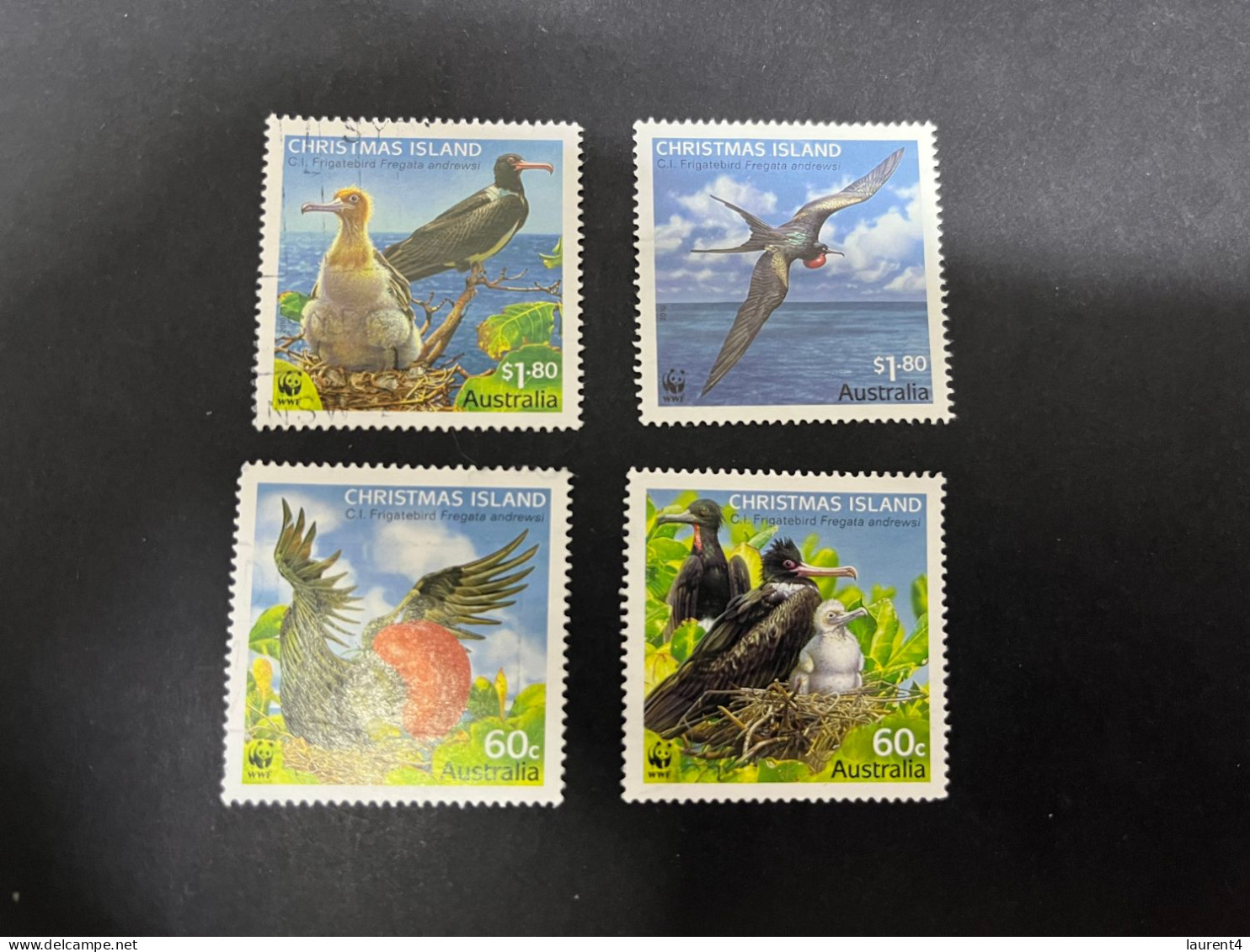 (stamp 19-12-2023) Australia Chistmas Island - 4 Used Stamps (WWF Birds) - Christmas Island