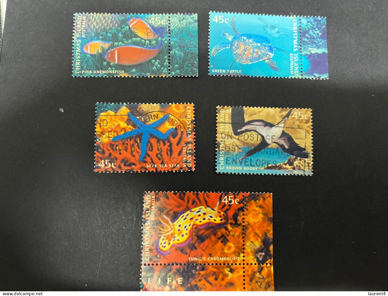 (stamp 19-12-2023) Australia Chistmas Island - 5 Used Stamps (under The Sea) - Christmas Island