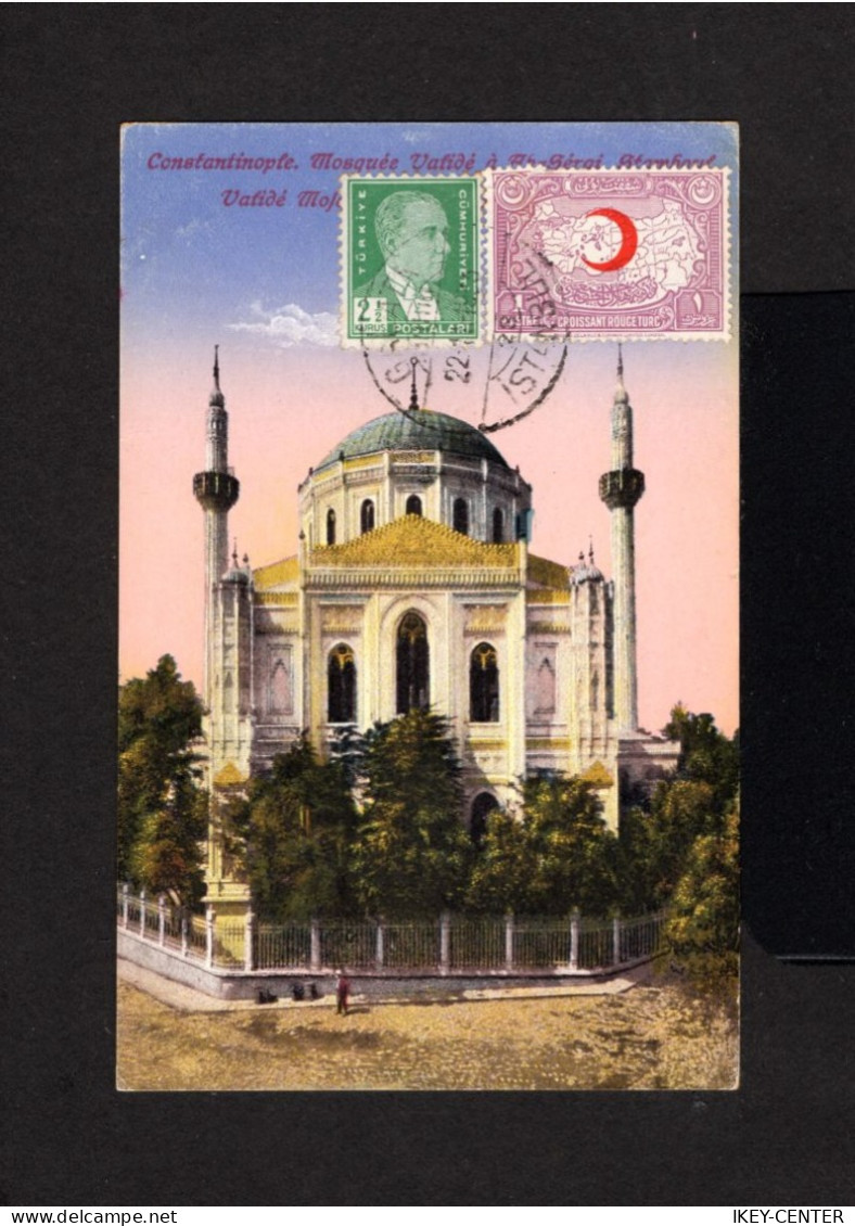 S740-TURKEY-.OLD OTTOMAN POSTCARD ISTANBUL To VALENCE (france) 1933.WWII.Carte Postale TURQUIE - Brieven En Documenten