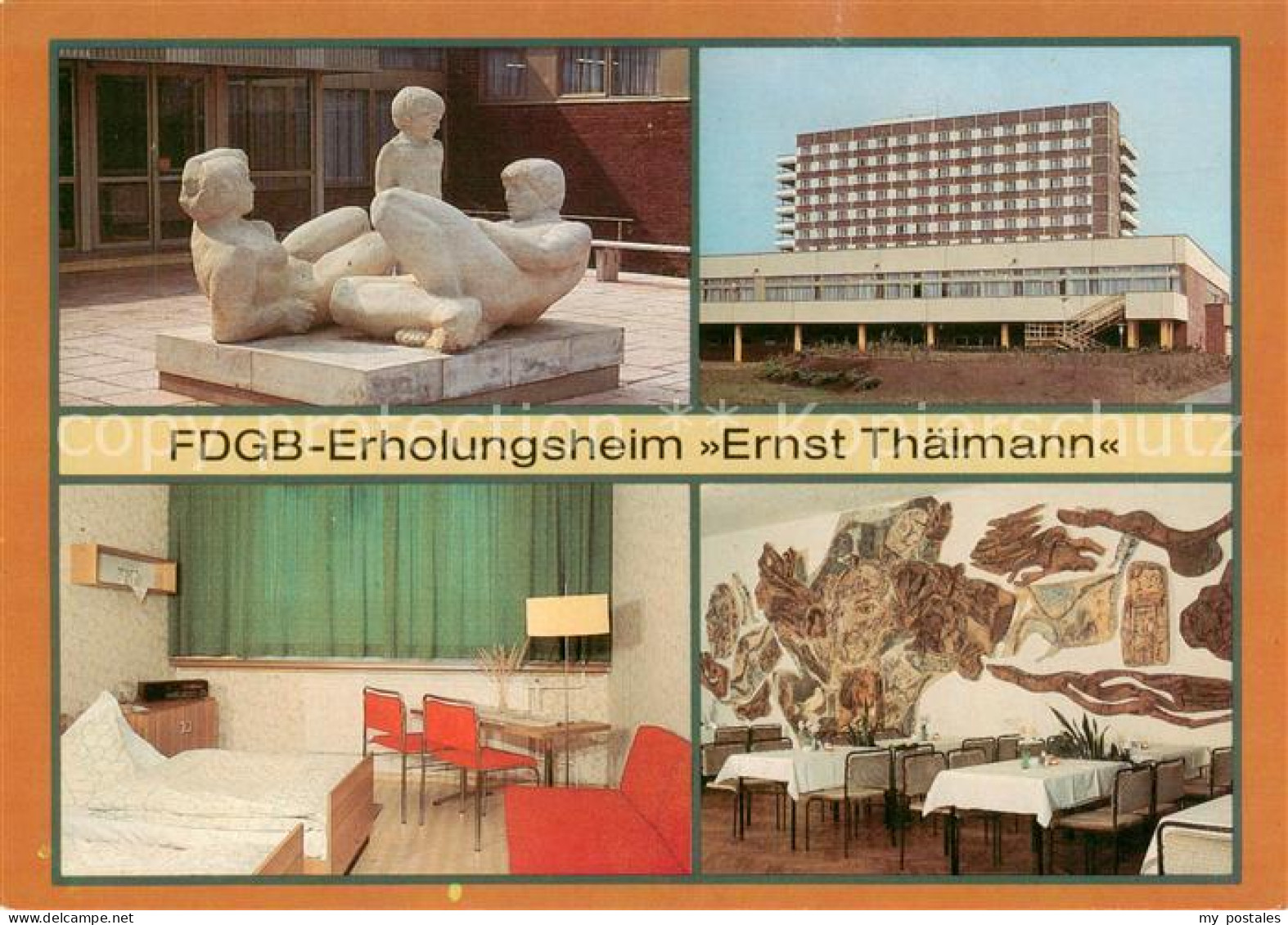 73830447 Rheinsberg FDGB Erholungsheim Ernst Thaelmann Plastik Aussenansicht Gae - Zechlinerhütte