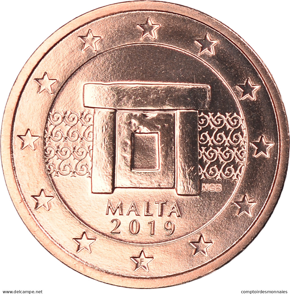 Malte, Euro Cent, 2019, FDC, Copper Plated Steel, KM:New - Malte