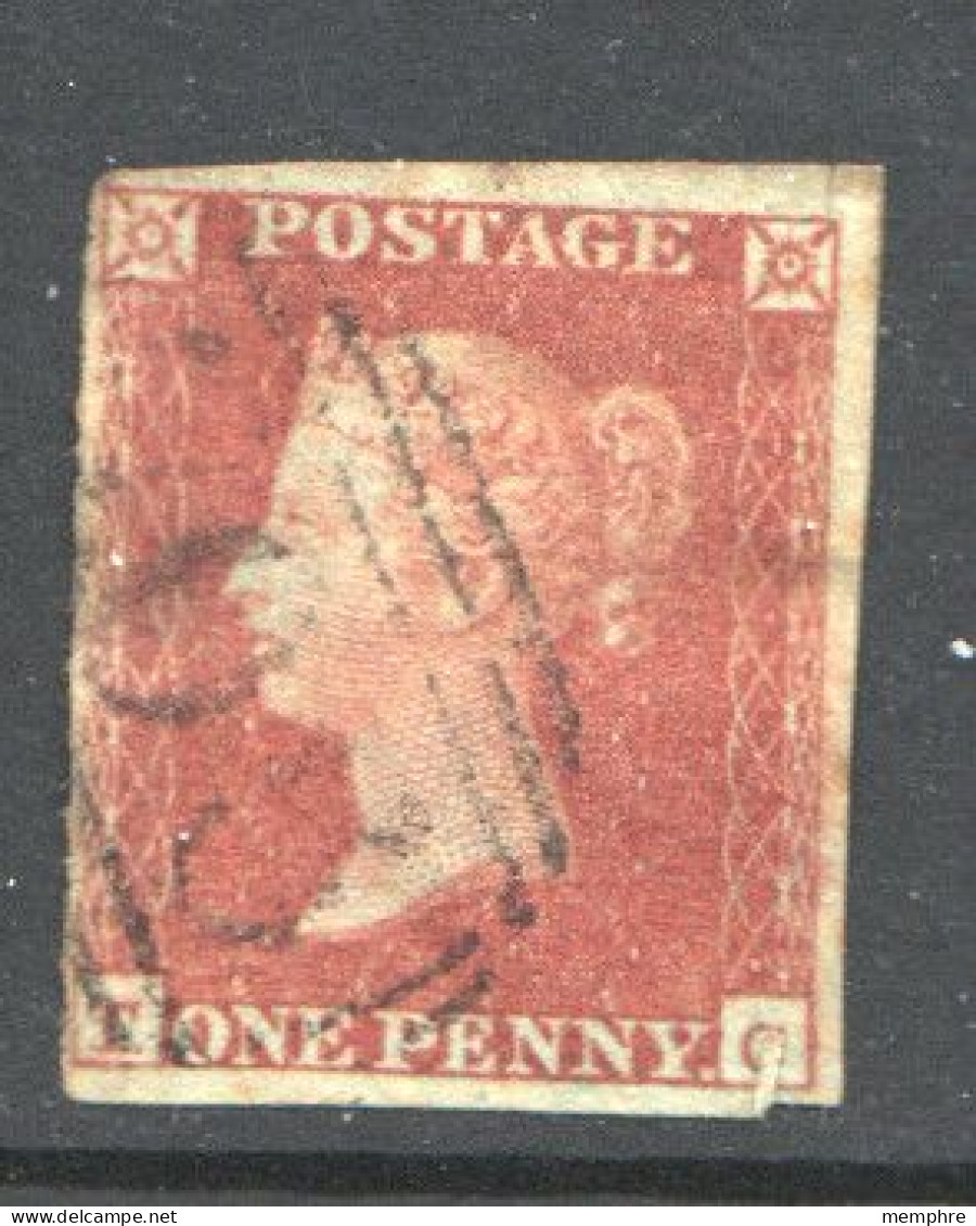 Imperf. Penny Red Top Corner Stars  SG 8 - Used Stamps