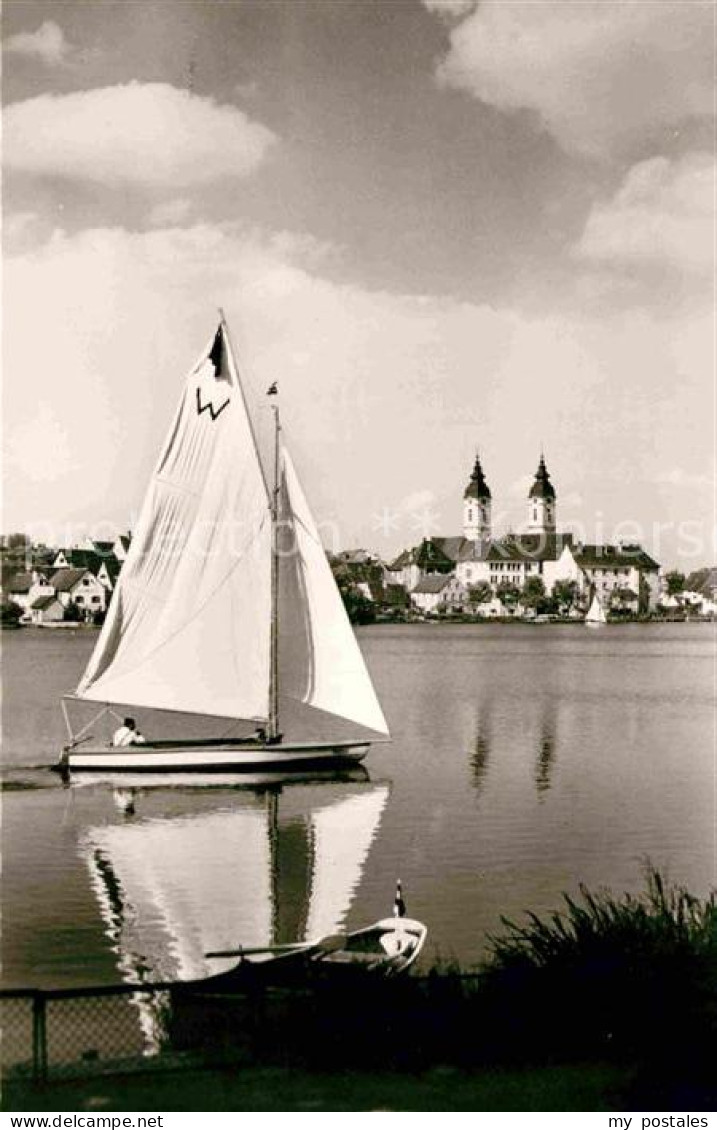 42747547 Bad Waldsee Stadtsee Segelboot Stiftskirche  Bad Waldsee - Bad Waldsee