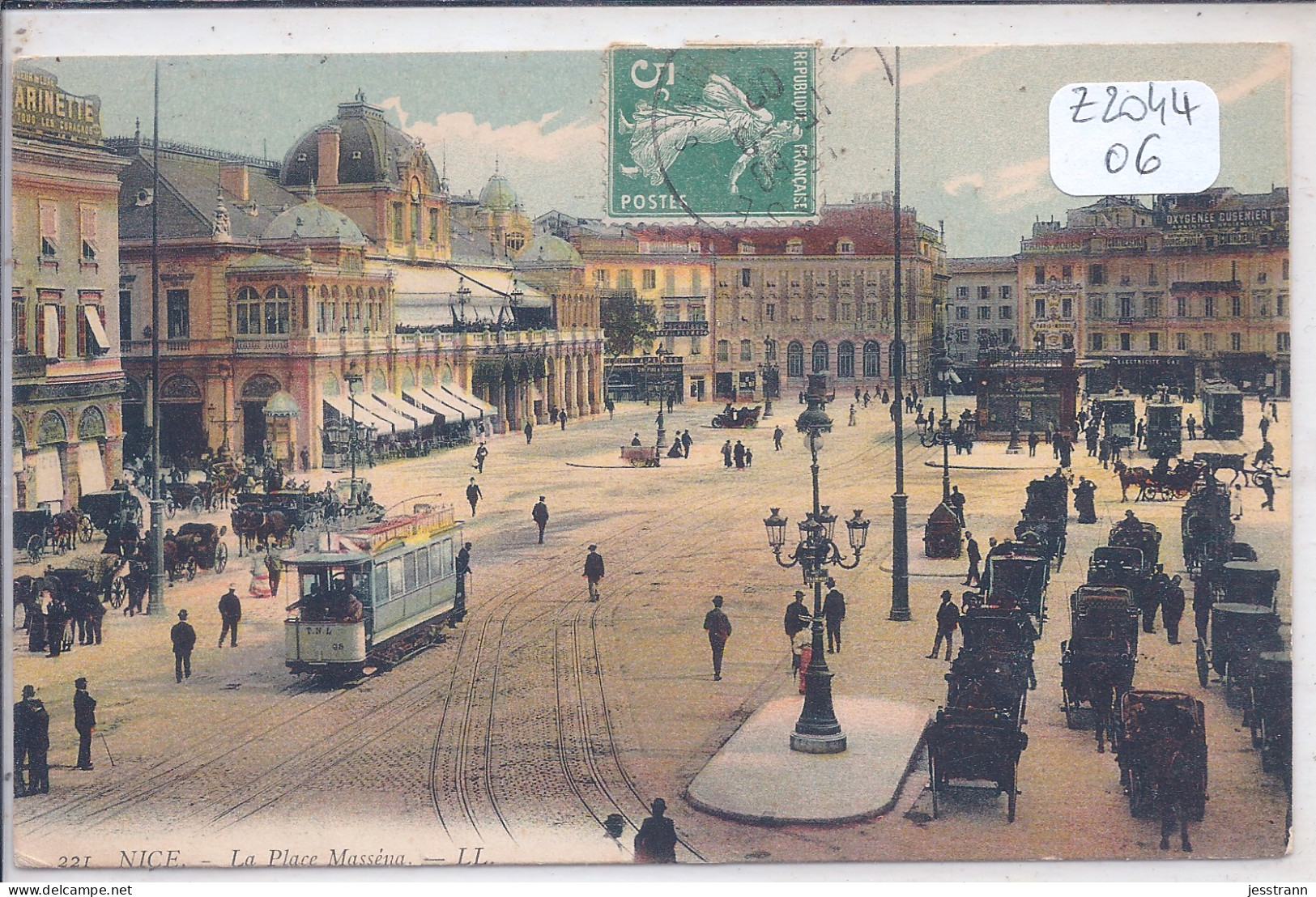 NICE- LE BEAU TRAMWAY DE LA PLACE MASSENA - COLORISEE - Ferrovie – Stazione