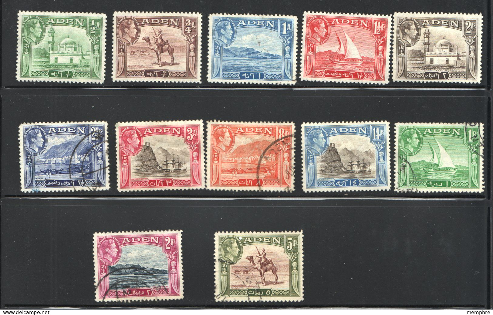 Aden George VI Mixed Mint And Used Definitive Pictorial Set To 5R. SG 16-26 - Aden (1854-1963)