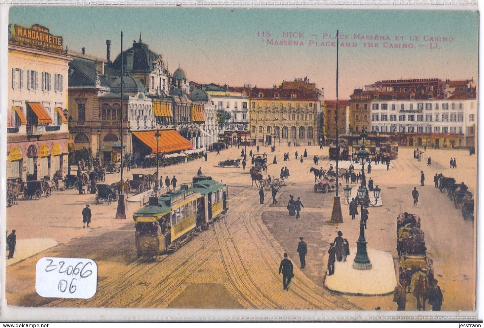 NICE- LES TRAMWAYS DE LA PLACE MASSENA- COLORISEE - Transport Ferroviaire - Gare