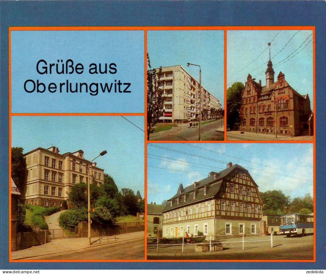 G8639 - TOP Oberlungwitz Post Schule Ikarus Omnibus - Verlag Bild Und Heimat Reichenbach - Hohenstein-Ernstthal