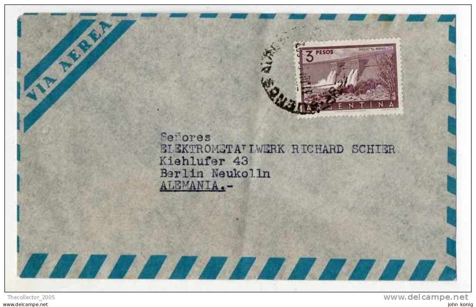 Lettera Busta Argentina-Argentinien Letter- Cover - Briefe- Posta Aerea Anni '50 (of '50s)-Air Mail-to Germany-Berlin - Luchtpost