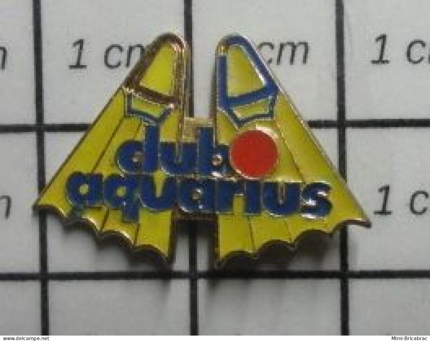 613B Pin's Pins / Rare Et De Belle Qualité !!! SPORTS / PLONGEE SOUS MARINE PALMES CLUB AQUARIUS - Plongée