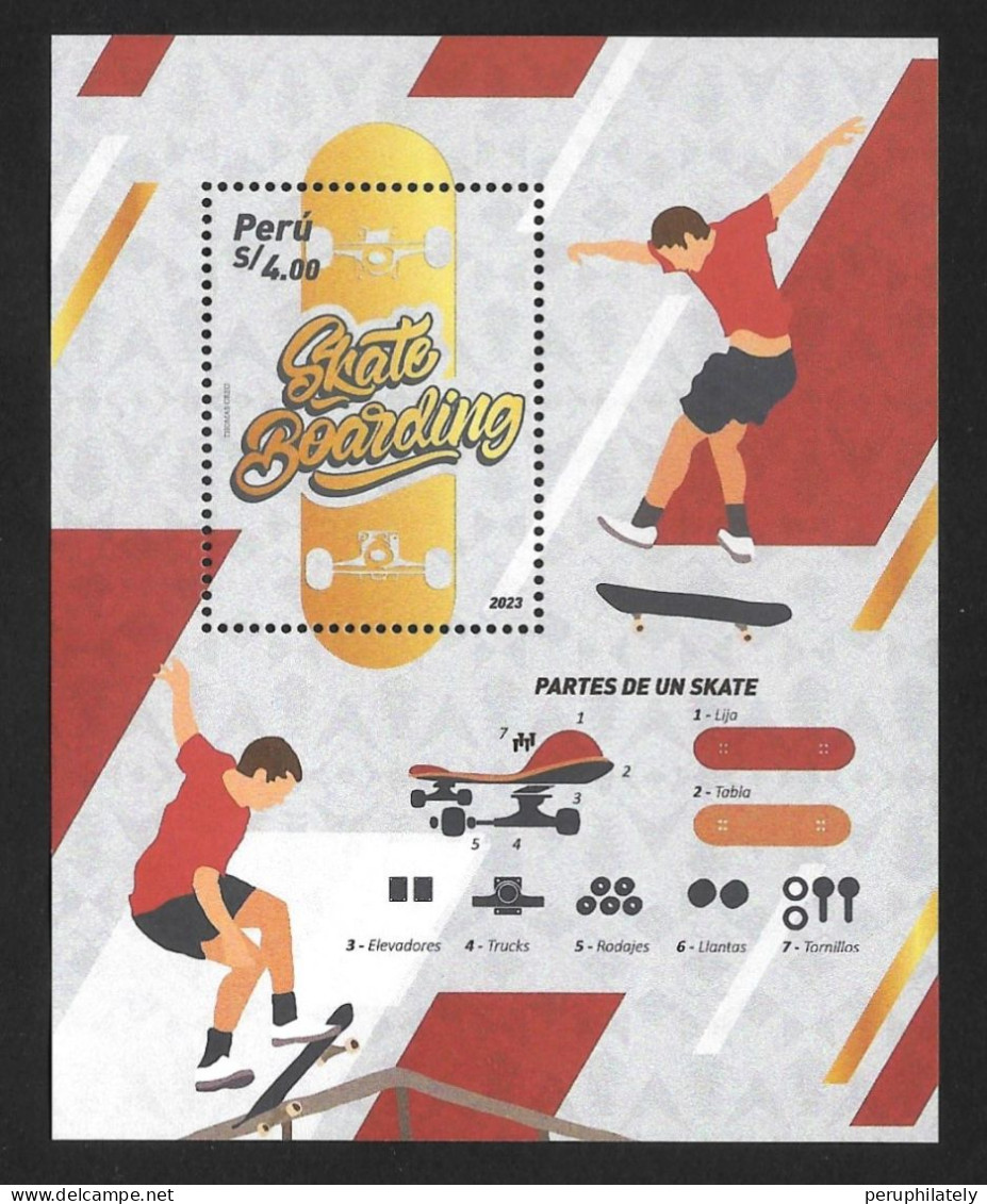 Peru 2023 , Skate Boarding , MNH - Skateboard