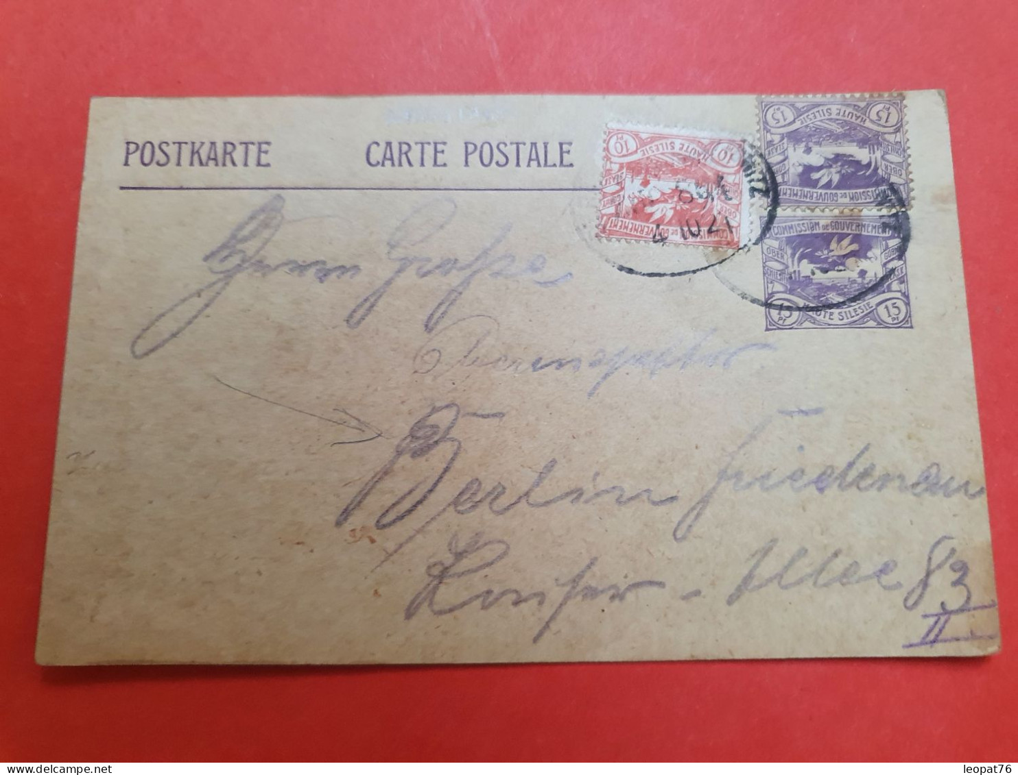 Silésie - Carte Postale Pour Berlin En 1921 - D 162 - Silésie