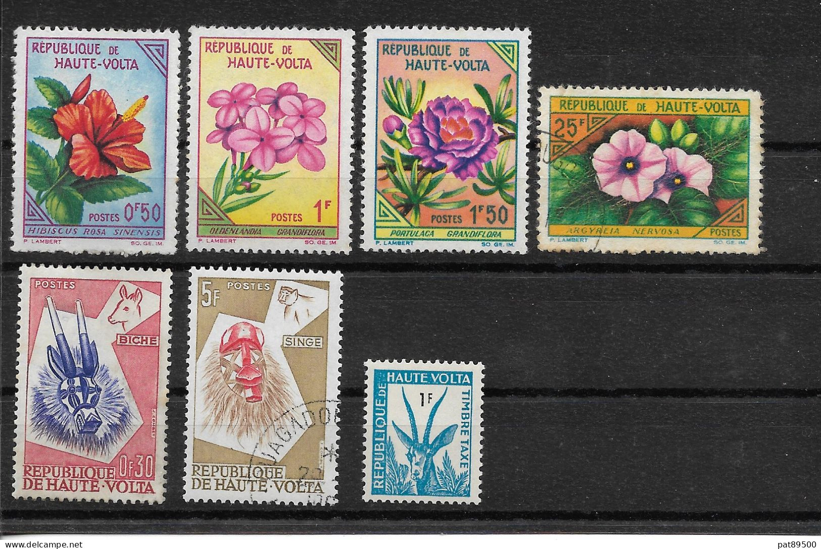 HAUTE VOLTA / LOT VRAC De 7 Timbres Neufs Et Oblitérés Fleurs Et Animaux - Autres & Non Classés