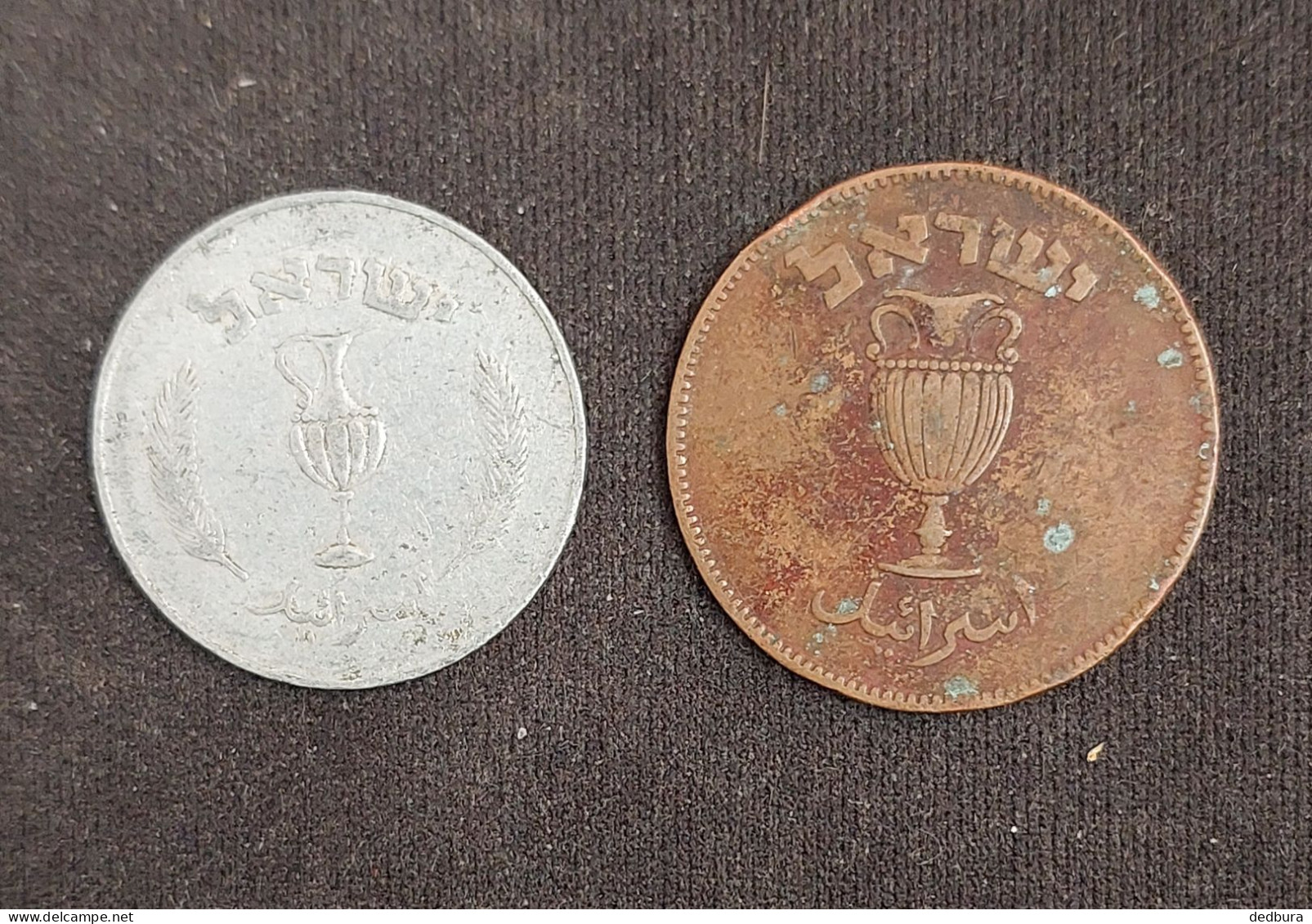 Israel 2 Coins - 10  PRUTA 1949  KM# 11   XF, 10  PRUTOT 1957  KM# 20   VF - Israel