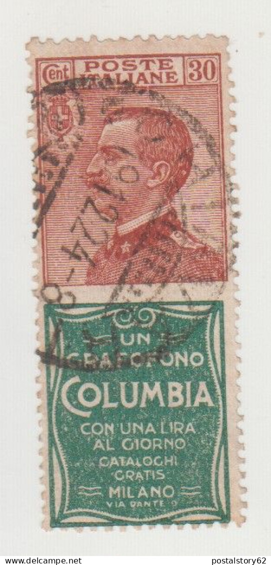 Regno D'Italia - Vittorio Emanuele III° - 30 Centesimi Columbia, Francobollo Pubblicitario. - Stamps For Advertising Covers (BLP)