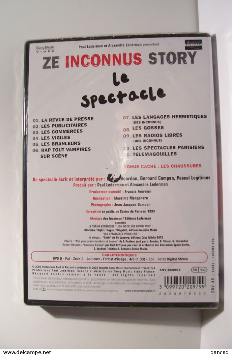 ZE  INCONNU  STORY  - LE SPECTACLE  ( Neuf Sous Blister ) - Cómica