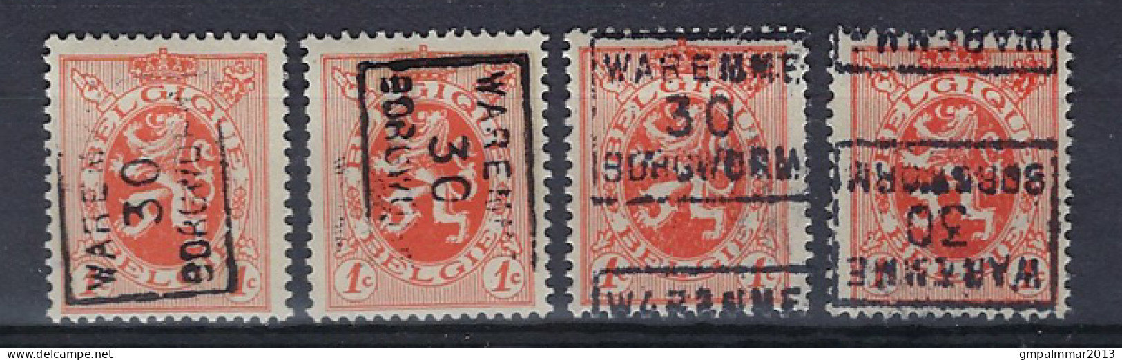 Zegel Nr. 276 Voorafgestempeld Nr. 5664 A + B + C + D  WAREMME 30 BORGWORM ;  Staat Zie Scan ! Lot 264 - Roller Precancels 1930-..