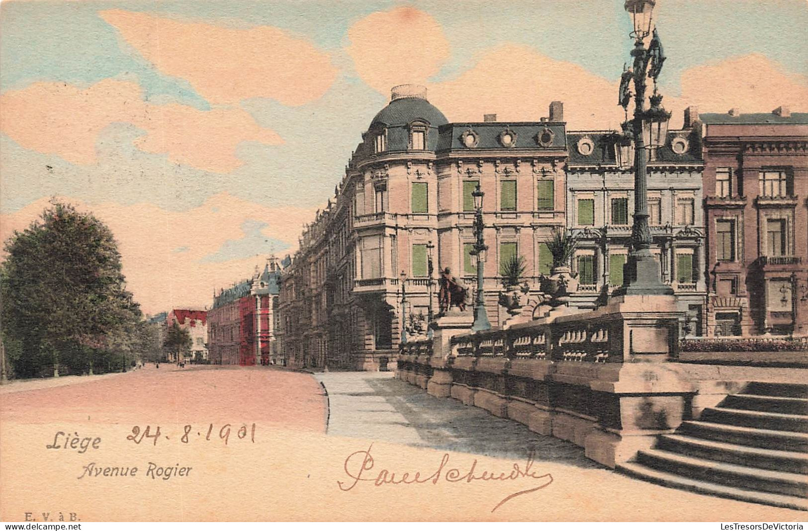 BELGIQUE - Liège - Avenue Rogier - EV à B - Colorisé - Dos Non Divisé - Carte Postale Ancienne - Liege