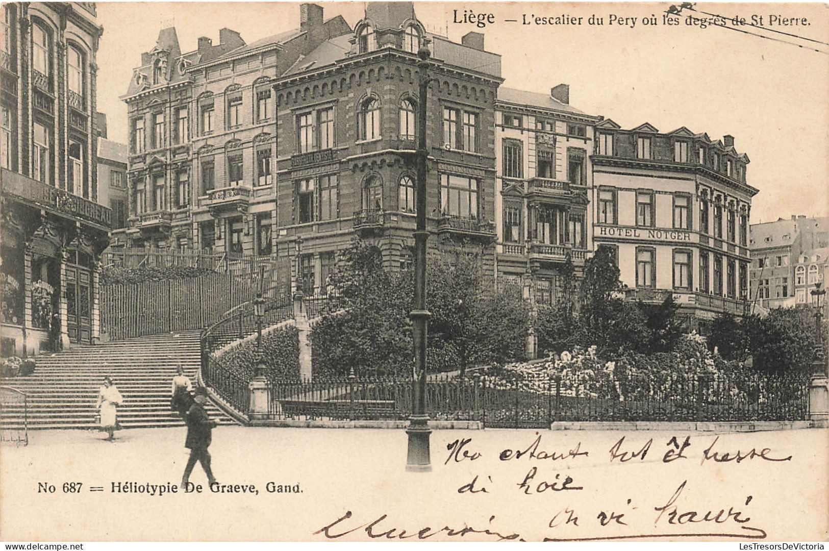 BELGIQUE - Liège - L'escalier Du Péry Où Les Degrés De St Pierre - Hôtel Notger - De Graeve - Carte Postale Ancienne - Liege