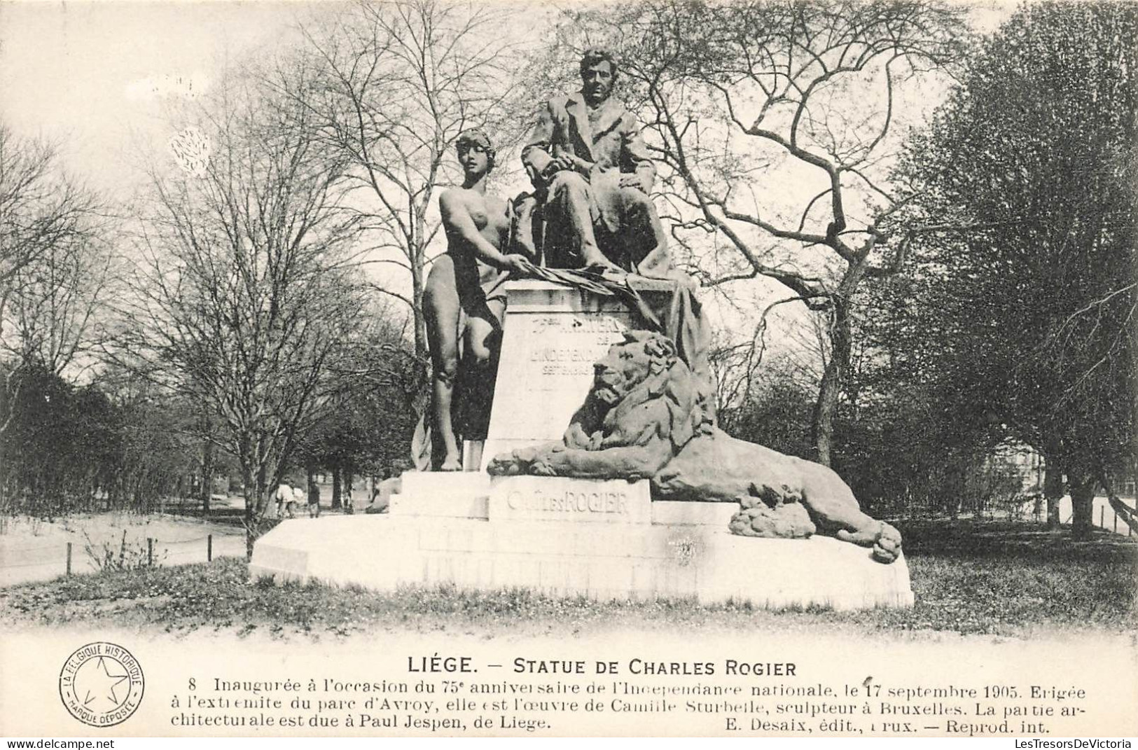 BELGIQUE - Liège - Vue Générale De La Statue De Charles Rogier - Carte Postale Ancienne - Liege