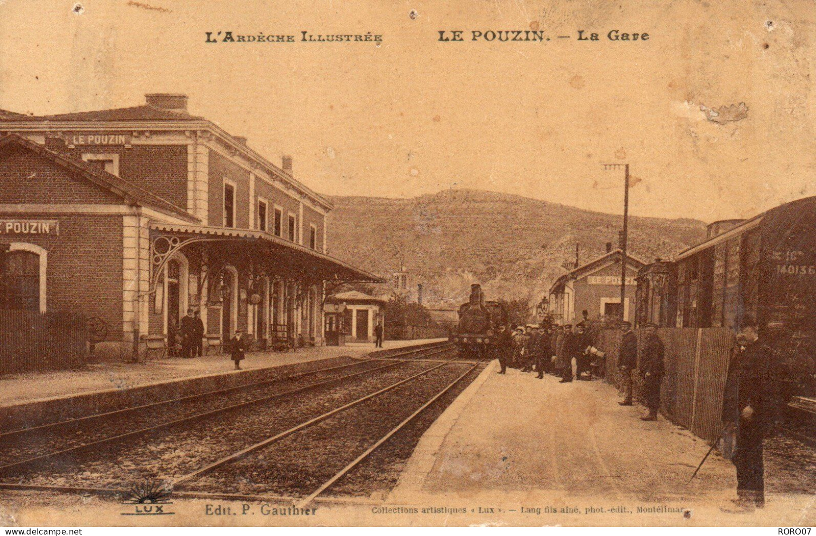 07 Ardèche Très Beau Plan LE POUZIN La Gare - Le Pouzin