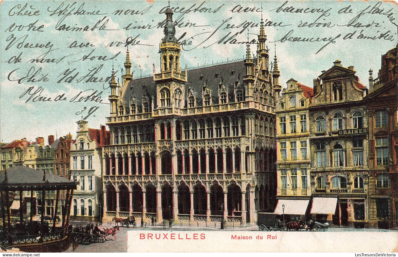 BELGIQUE - Bruxelles - Maison Du Roi - Colorisé - Animé - Graines - Dos Non Divisé - Carte Postale Ancienne - Monumenti, Edifici