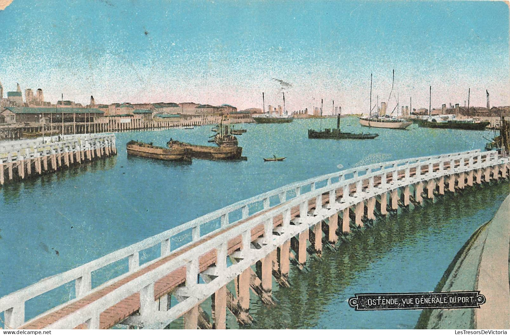 BELGIQUE - Ostende - Vue Générale Du Port - Colorisé - Pont - Bateaux - Carte Postale Ancienne - Oostende