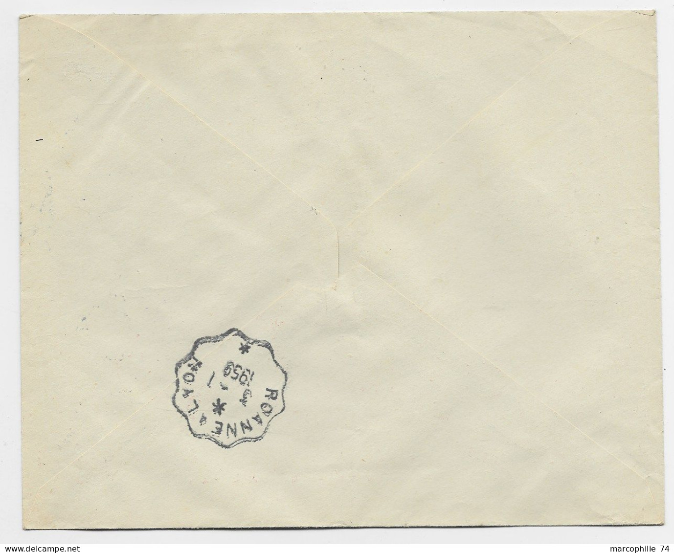 BLASON 1FR+2FR+5FR+ 12FR MOISSONNEUSE ENVELOPPE HORS SAC NEUVILLE 3.1.1959 + VERSO CONVOYEUR ROANNE A LYON - 1941-66 Escudos Y Blasones