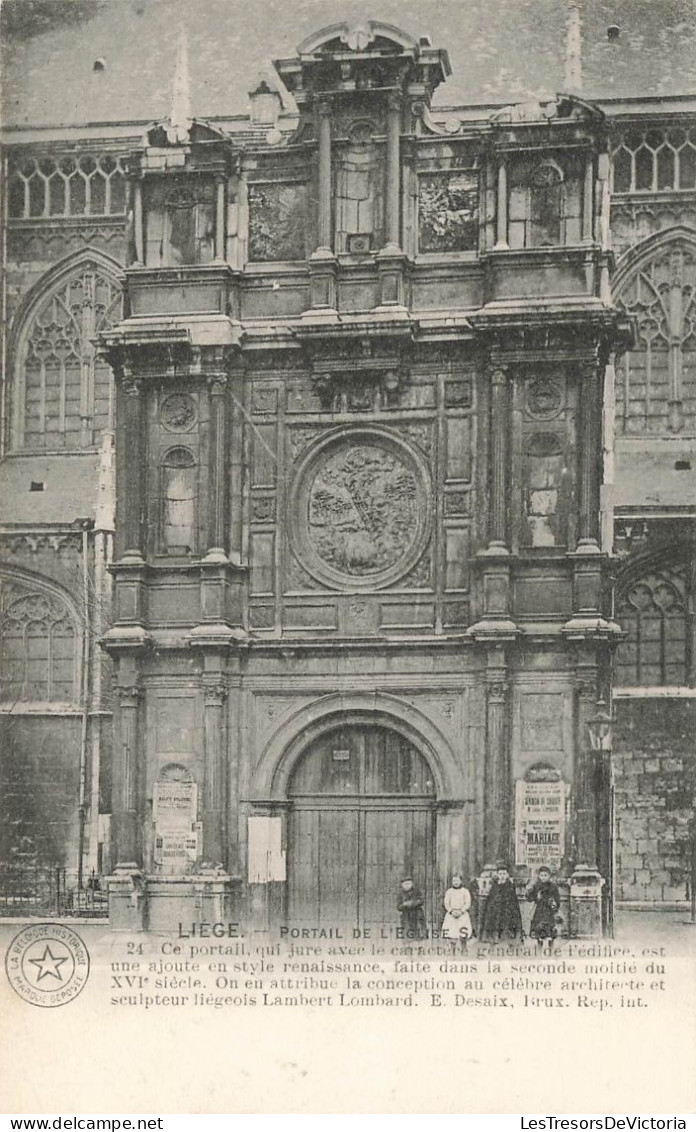 BELGIQUE - Liège - Portail De L'église Saint Jacques - Carte Postale Ancienne - Liège