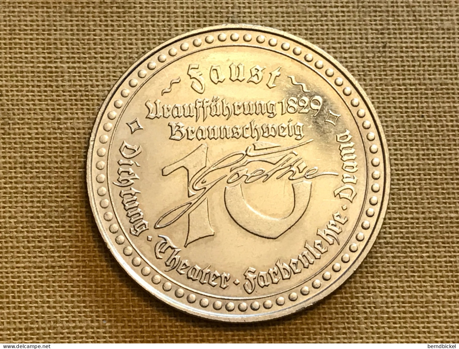 Münze Medaille Deutschland Faust Uraufführung 1829 Braunschweig - Souvenirmunten (elongated Coins)