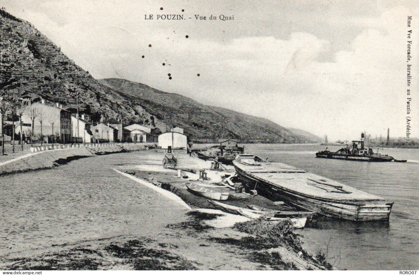 07 Ardèche Très Beau Plan LE POUZIN Vue Du Quai - Le Pouzin